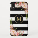 Search for floral stripes iphone cases Black white