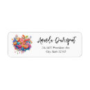 Search for pink orange floral return address labels Boho