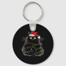 Search for cat in tree key rings Santa