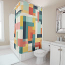Search for retro 1950s shower curtains Geometric pattern