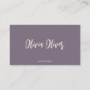Search for purple business cards Script calligraphy