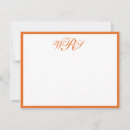 Search for orange note cards Monogrammed