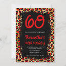 Search for red leopard birthday invitations Black