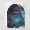 Search for navy blue watercolor wedding invitations Rose gold
