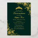 Search for emerald green and gold birthday invitations Tiara