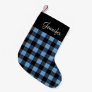 Search for blue plaid christmas stockings Rustic