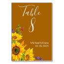 Search for sunflower numbers table cards Watercolor flowers