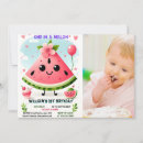 Search for summer 1st birthday invitations Fruit birthday party