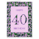 Search for 40th for woman birthday cards Floral