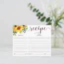 Search for sunflower recipe cards Fall bridal shower