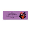 Search for witch cat return address labels Pumpkin