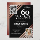 Search for 60 and fabulous surprise party invitations Modern