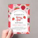 Search for strawberry 1st birthday invitations Summer