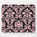 Search for pink damask mousepads Black