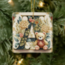 Search for flower monogram christmas tree decorations Pretty