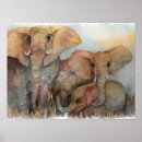 Search for gold elephants posters Watercolor
