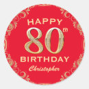 Search for red and gold stickers Happy birthday