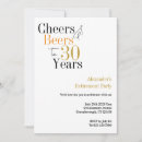 Search for cheers to 30 years invitations Black and gold