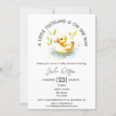 Search for a little duckling is on the way baby shower invitations Greenery
