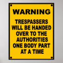 Search for trespasser posters Warning