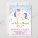 Search for pink gold unicorn invitations Rainbow