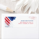 Search for red white and blue return address labels Independence celebration