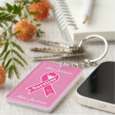 Search for breast cancer rectangular key rings Survivor