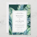 Search for green leaves invitations Tropical