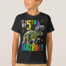 Search for 5th dinosaur birthday tshirts T rex