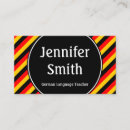 Search for language teacher business cards German flag colours
