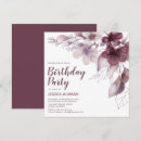 Search for burgundy floral birthday invitations Maroon