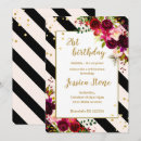 Search for floral stripes invitations Black and white stripes