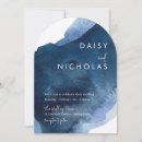 Search for navy blue watercolor wedding invitations Modern