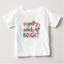 Search for typography baby shirts Merry and bright