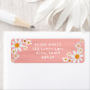Search for pink daisy return address labels Daisies