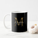 Search for gold and black mugs Monogrammed