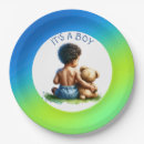 Search for african american baby shower plates Watercolor