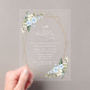 Search for blue and white invitations Greenery