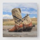 Search for cowboy boot clocks Rustic
