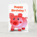 Search for pink pig birthday cards Oink