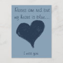 Search for two hearts postcards Blue