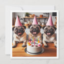 Search for pug birthday invitations Dog