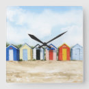 Search for beach hut clocks Watercolor