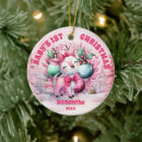 Search for pink deer christmas tree decorations Cute