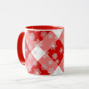 Search for red white snowflakes mugs Plaid