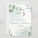 Search for green leaves wedding anniversary invitations Watercolor