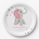 Search for elephant baby shower plates It's a girl