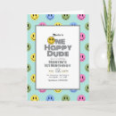Search for one happy dude 1st birthday invitations Boy first birthday