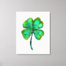 Search for four leaf clover canvas prints Green