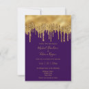 Search for purple glitter wedding invitations Gold